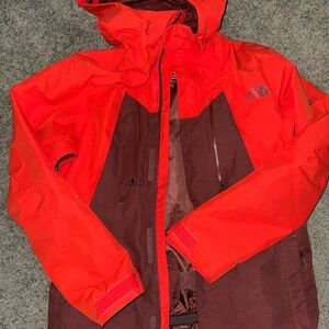 The North Face Men's Vibrant Red and Rich Brown steep series Ski Jacket